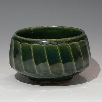 Warren Mackenzie oribe glazed facetted bowl