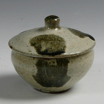 Ash glazed lidded jar