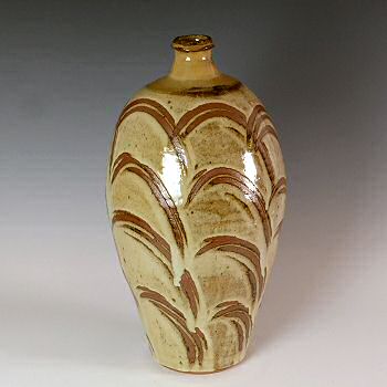 Large finger wiped bottle vase