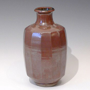 Fluted stoneware bottle