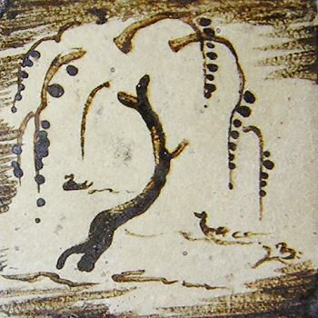 Bernard Leach tile - Willow tree