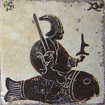 Bernard Leach tile - Diety