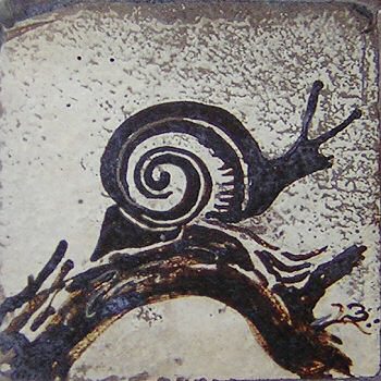Bernard Leach tile - Snail