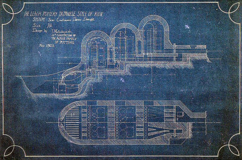 Leach Pottery - Matsubayashi's blueprint for the new climbing kiln 1923