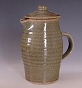 Glazed and lidded coffee jug