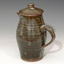 Glazed lidded coffee jug