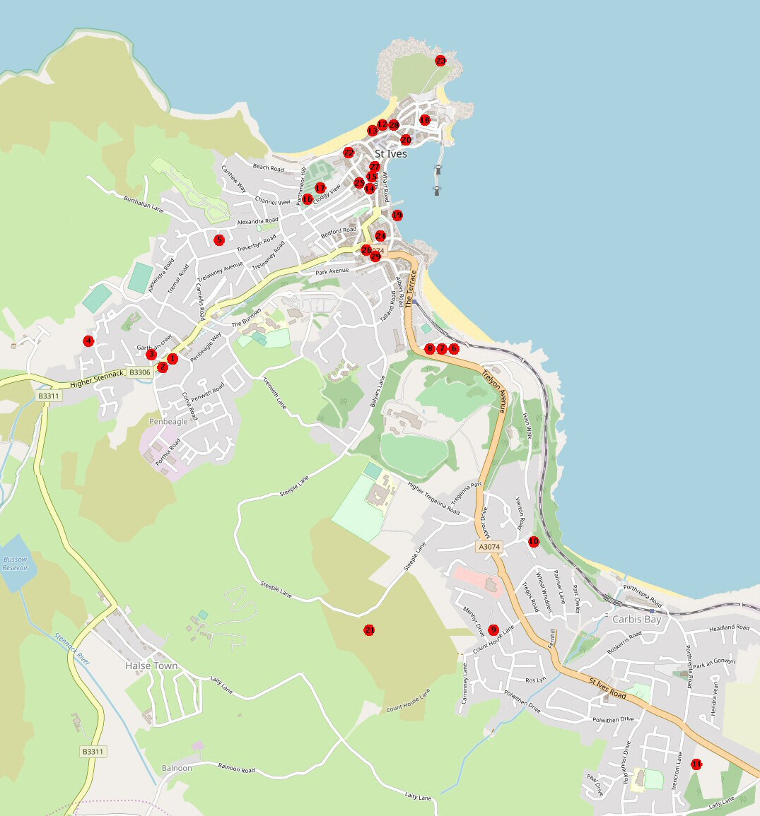 Leach Pottery related sites in St. Ives