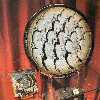 David Leach Waves plate, Bernard Leach decorated tile from St. Ives