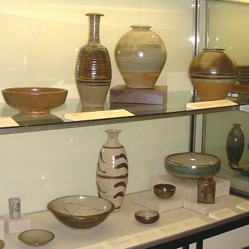 Pots by Reginald Wells, the Martin brothers and Shoji Hamada