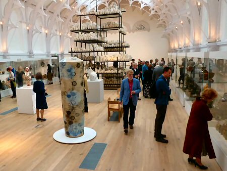 View across the main exhibition hall at the opening preview event