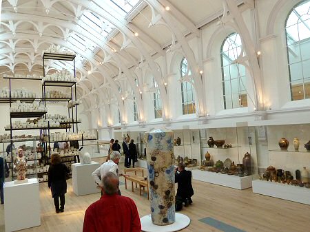 View across the main exhibition hall at the opening preview event