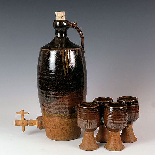 Roger Cockram - 1970s Mead Set - Jar with 6 vessels