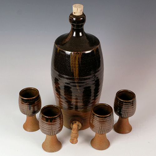 Roger Cockram - 1970s Mead Set - Jar with 6 vessels