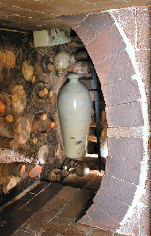 Inside the wood kiln