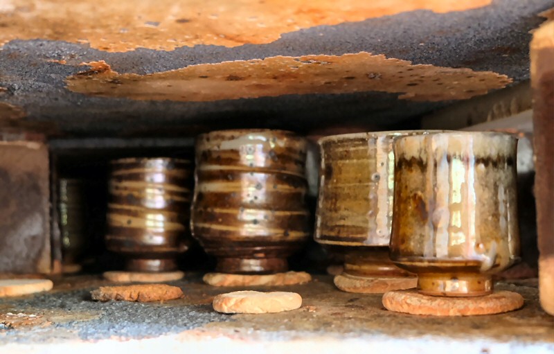 Inside the wood kiln