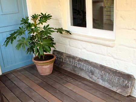 The old Leach Pottery Showroom sign