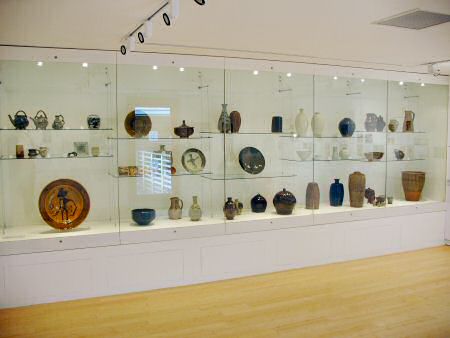 Bernard Leach showcase in the exhibition cube