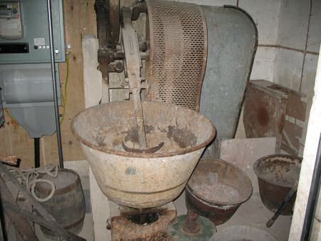 Inside the clayroom, old machinery