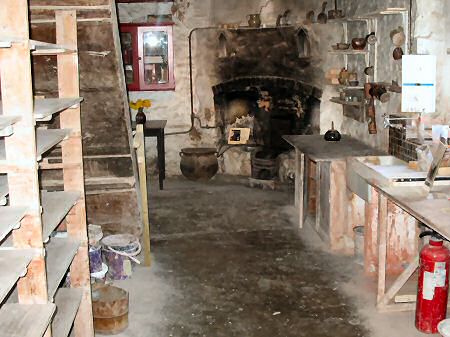 Inside the old studio, looking down to the fireplace - scene of Bernard's talks