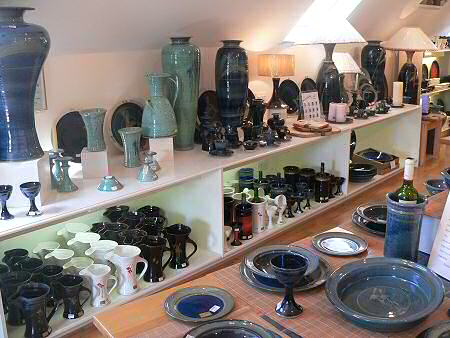 Pots for sale in the showroom