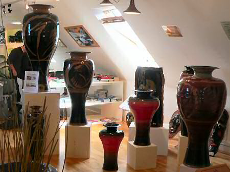 Pots for sale in the showroom