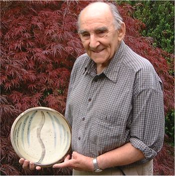 David Leach with Leach Pottery willow tree plate