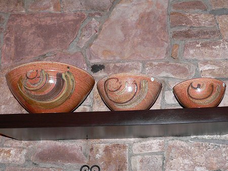 Pots for sale in the showroom