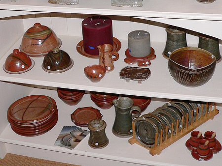 Pots for sale in the showroom