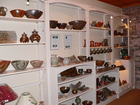 Pots for sale in the showroom