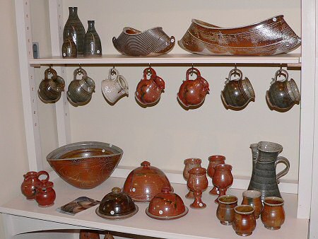 Pots for sale in the showroom