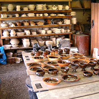 Pots in the kiln shed