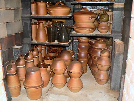 Inside the kiln